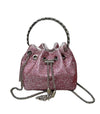 Lola + The Boys purse Light Pink Rhinestone Bucket Handbag