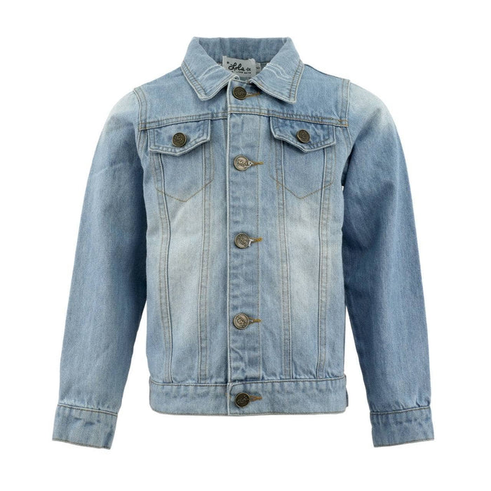 Lola + The Boys Rainbow Bow Gem Denim Jacket