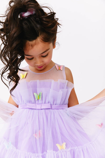 Lola + The Boys Rainbow Butterfly Tulle Dress