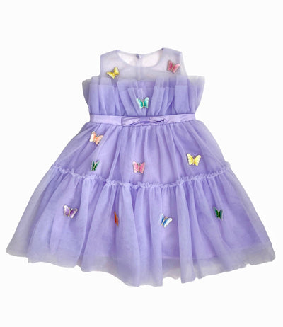 Lola + The Boys Rainbow Butterfly Tulle Dress