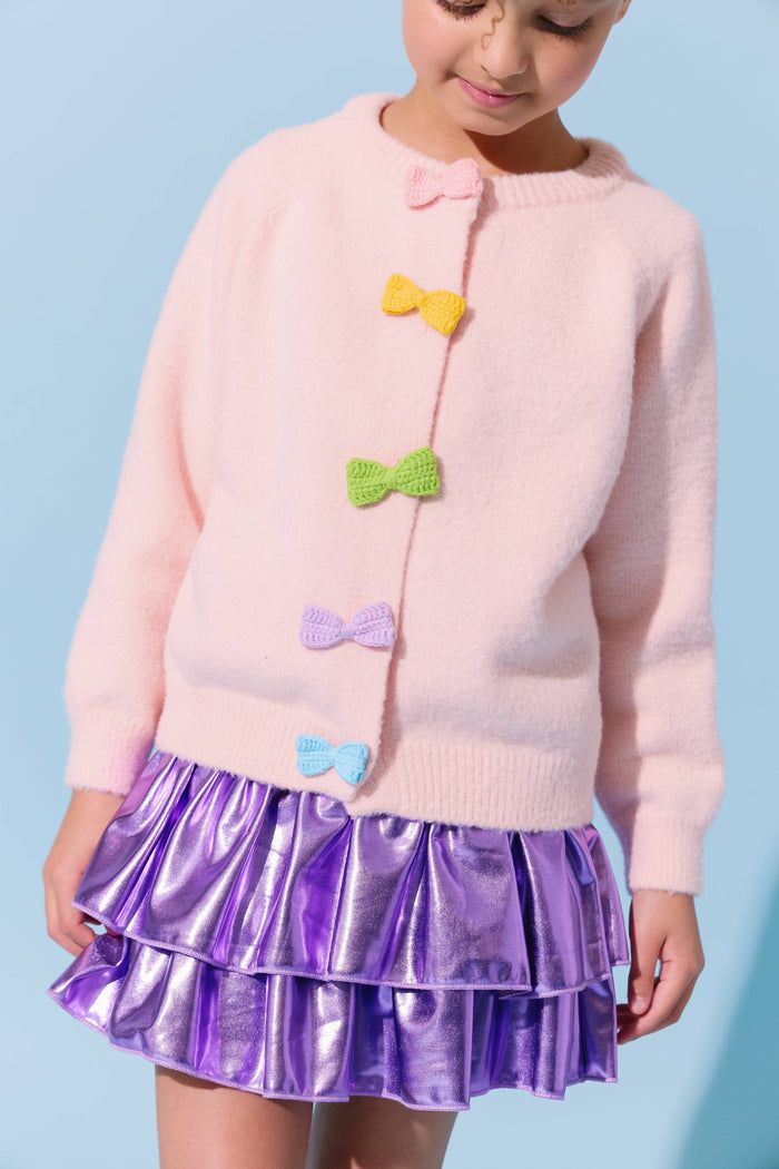 Lola + The Boys Rainbow Button Cardigan