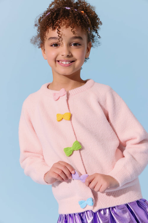 Lola + The Boys Rainbow Button Cardigan