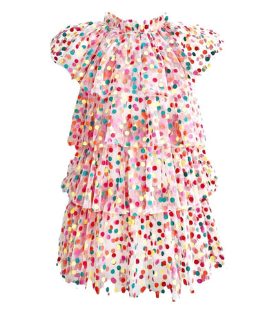 Lola + The Boys Rainbow Confetti Tulle Dress
