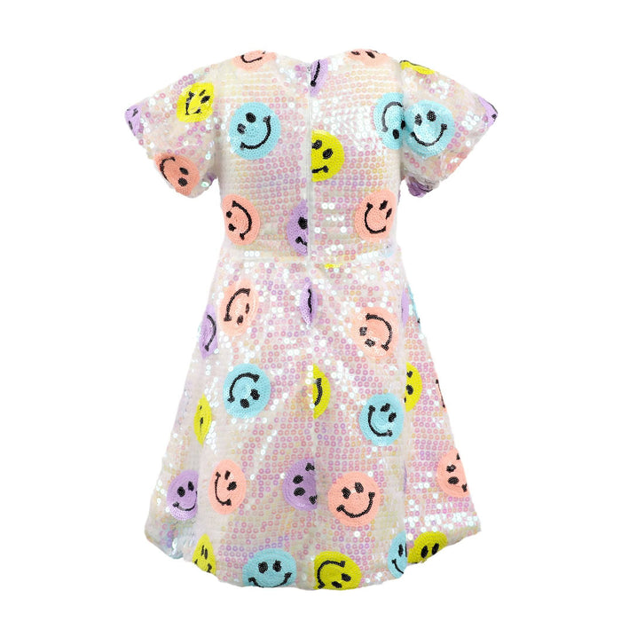 Lola + The Boys Rainbow Emoji Sequin Dress