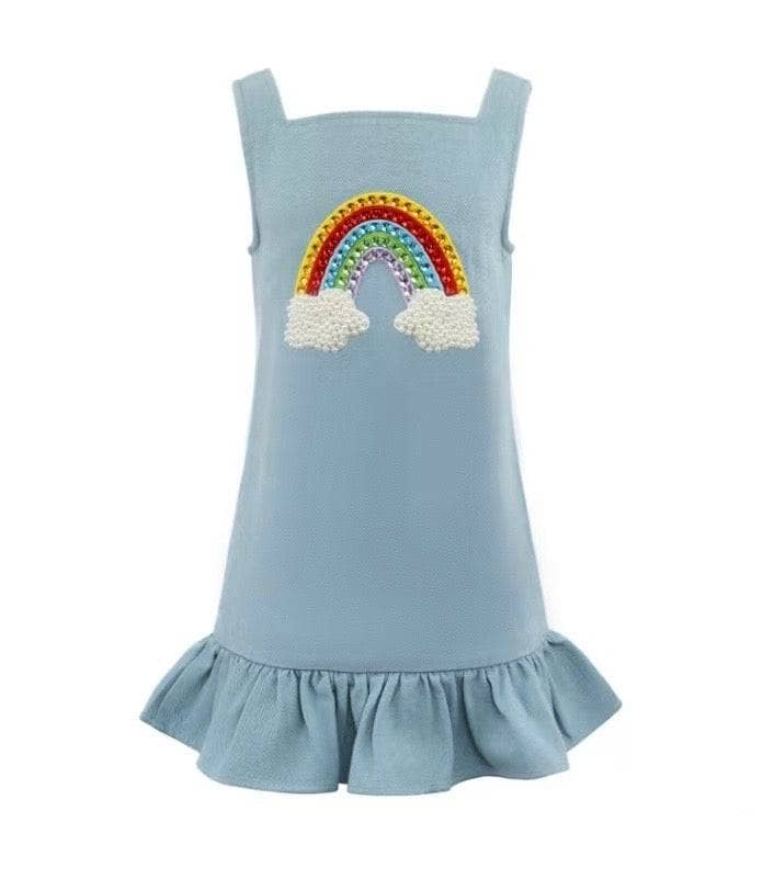 Lola + The Boys Rainbow Gems Denim Dress