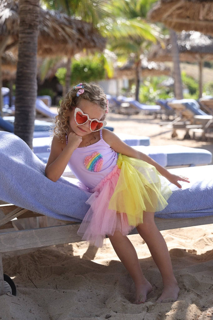 lola-new-arrival Rainbow Heart Tulle Dress