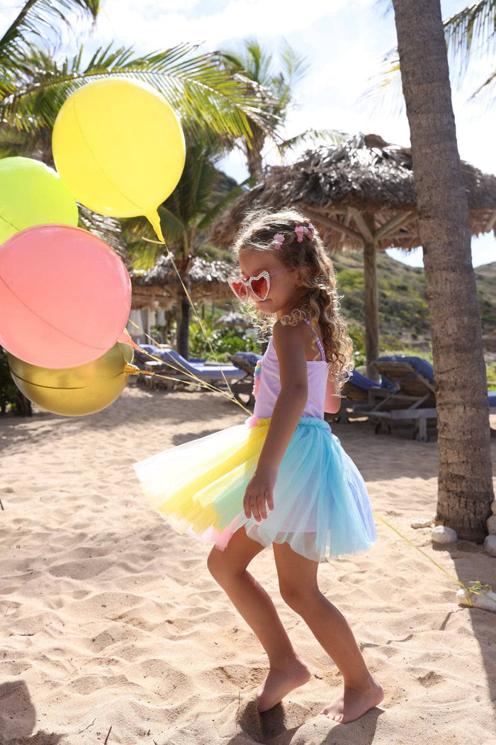 lola-new-arrival Rainbow Heart Tulle Dress