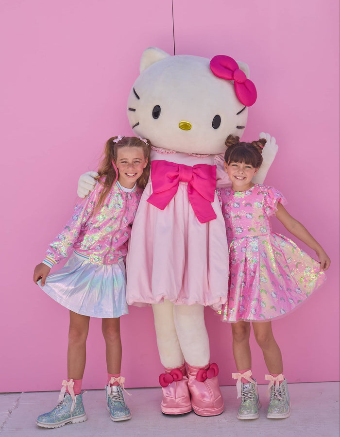 Lola + The Boys Rainbow Hello Kitty Sequin Bomber