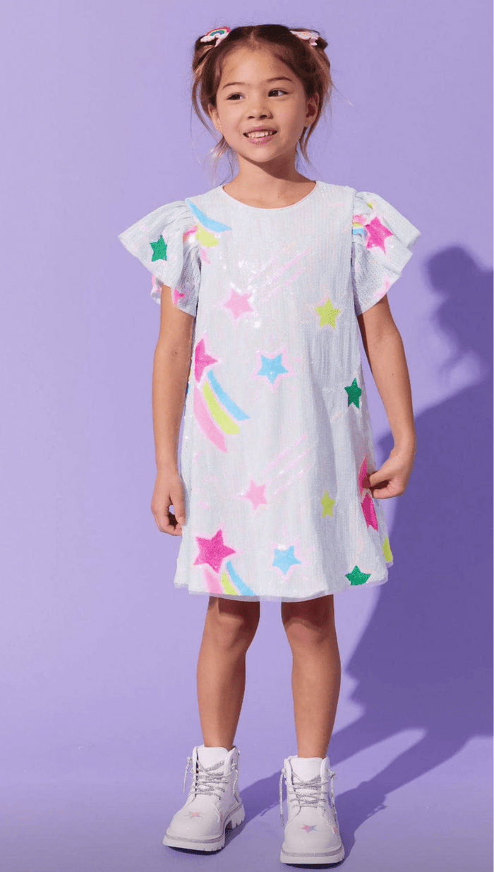 lola and the boys sequin dress Lola + The Boys Bubble Gum Shimmer Sequin Dress Pink