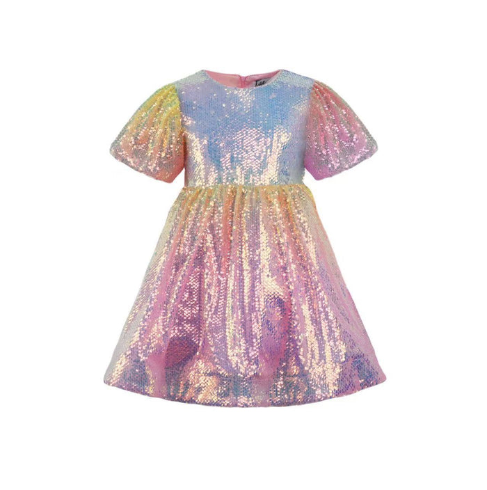 Lola + The Boys Rainbow Sparkle Party Dress