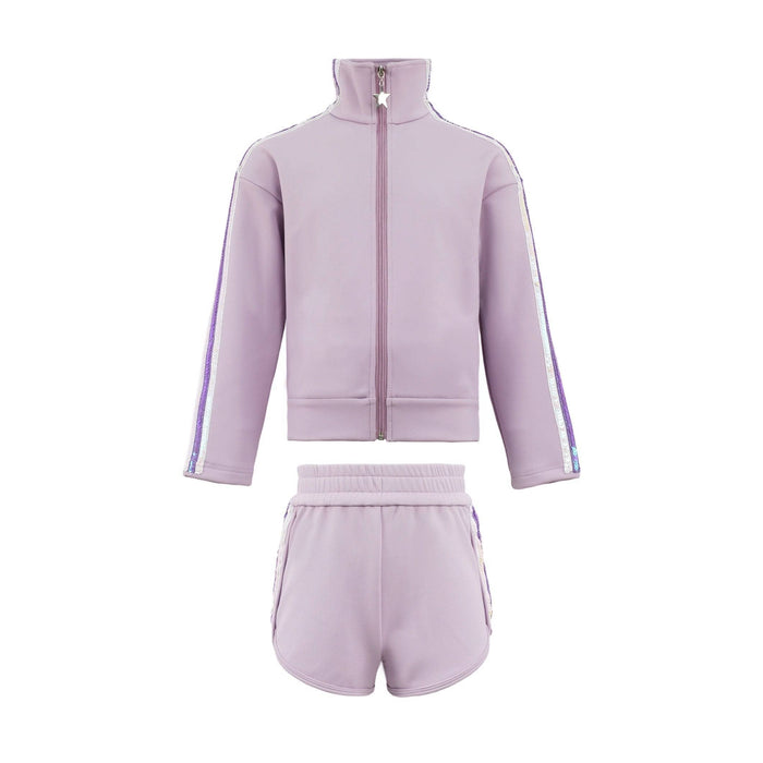 Lola + The Boys Rainbow Stripe Soft Scuba Short Set