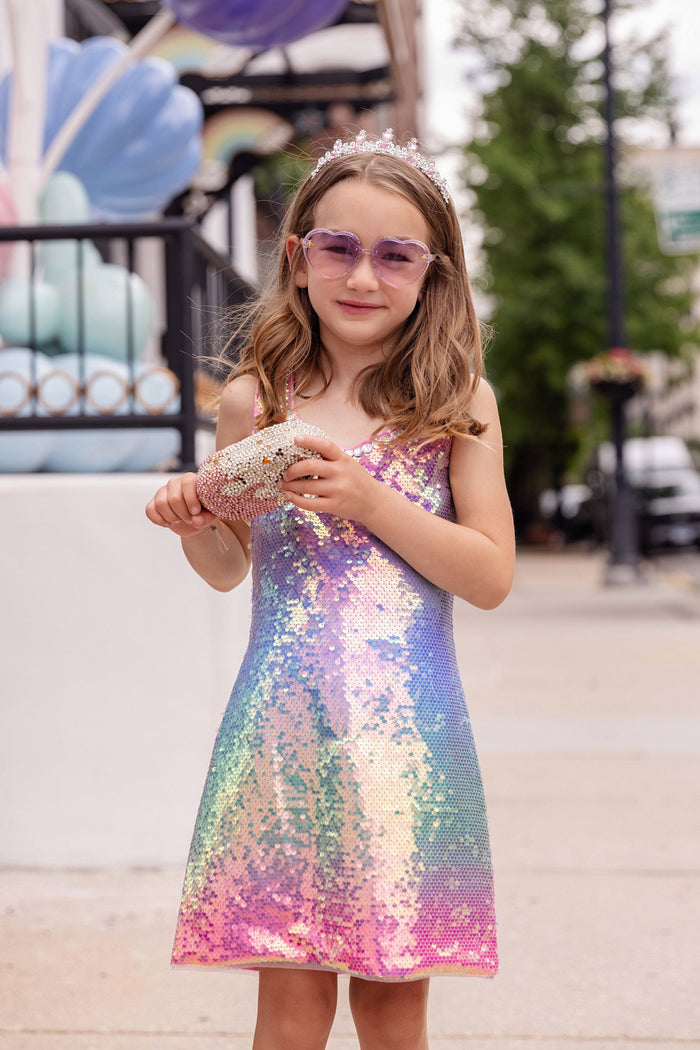 Lola + The Boys Rainbow Sunset Gem Dress