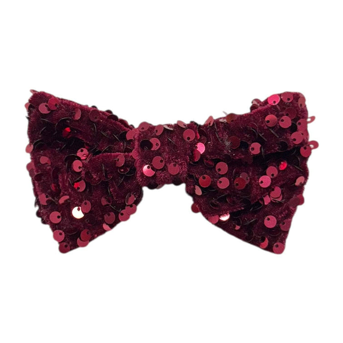 Lola + The Boys Sequin Red Bow Red Bow Clip