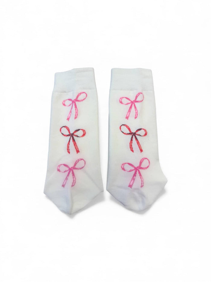 Lola + The Boys Ivory Ribbon Hearts Socks