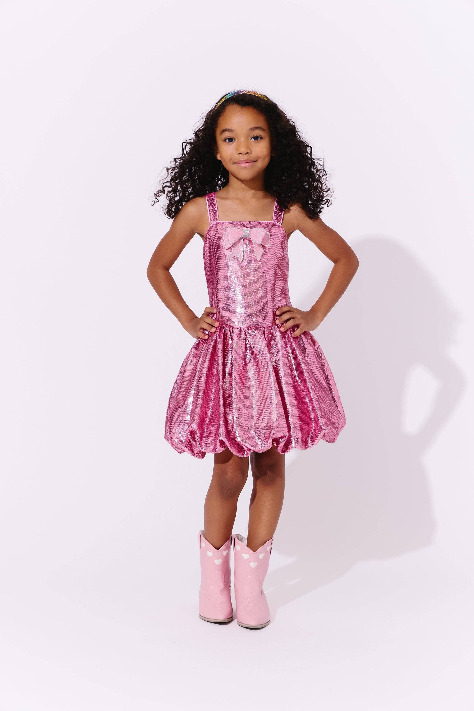 Lola + The Boys Rose Bow Bubble Dress