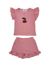 Lola + The Boys Ruffle Cherry Short Set