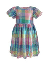 Lola + The Boys Sequin Checked Pastel Dress