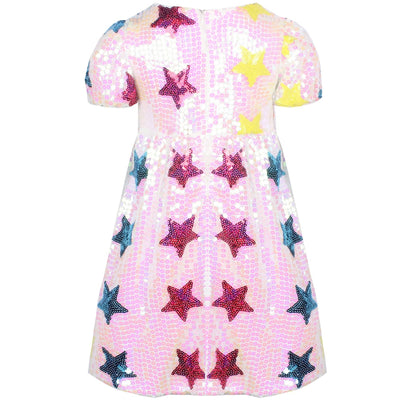 Lola + The Boys Sequin Rainbow Stars Dress