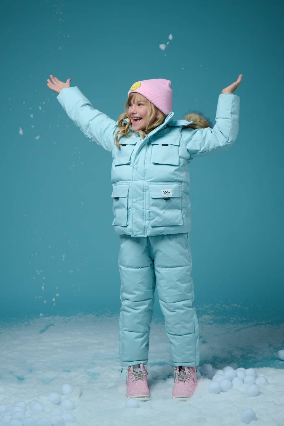 Baby Blue Faux Fur Snow Set
