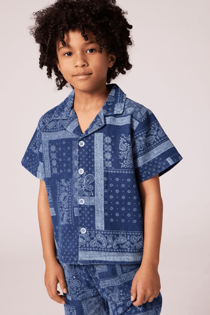 Lola + The Boys Sets Bandana Denim Short Set