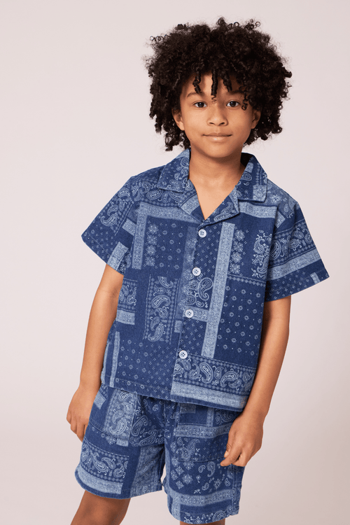 Lola + The Boys Sets 2 Bandana Denim Short Set
