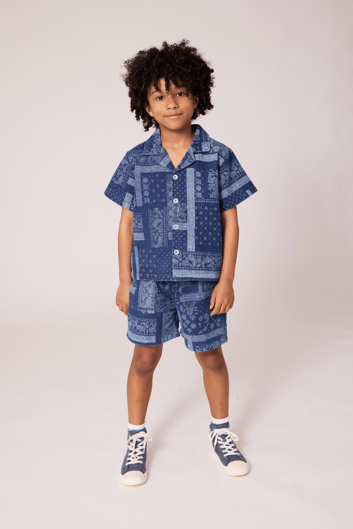 Lola + The Boys Sets Bandana Denim Short Set