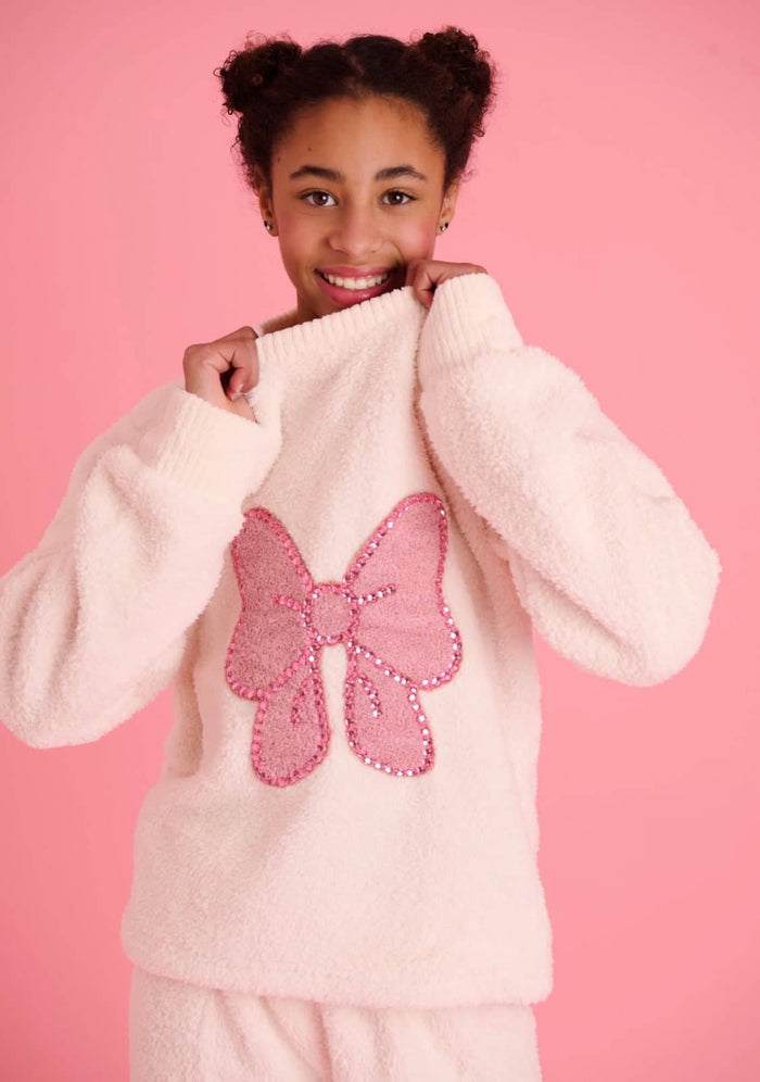 exclude-new-arriv Sets Big Bow Crystal Fuzzy Set – Teen/Women