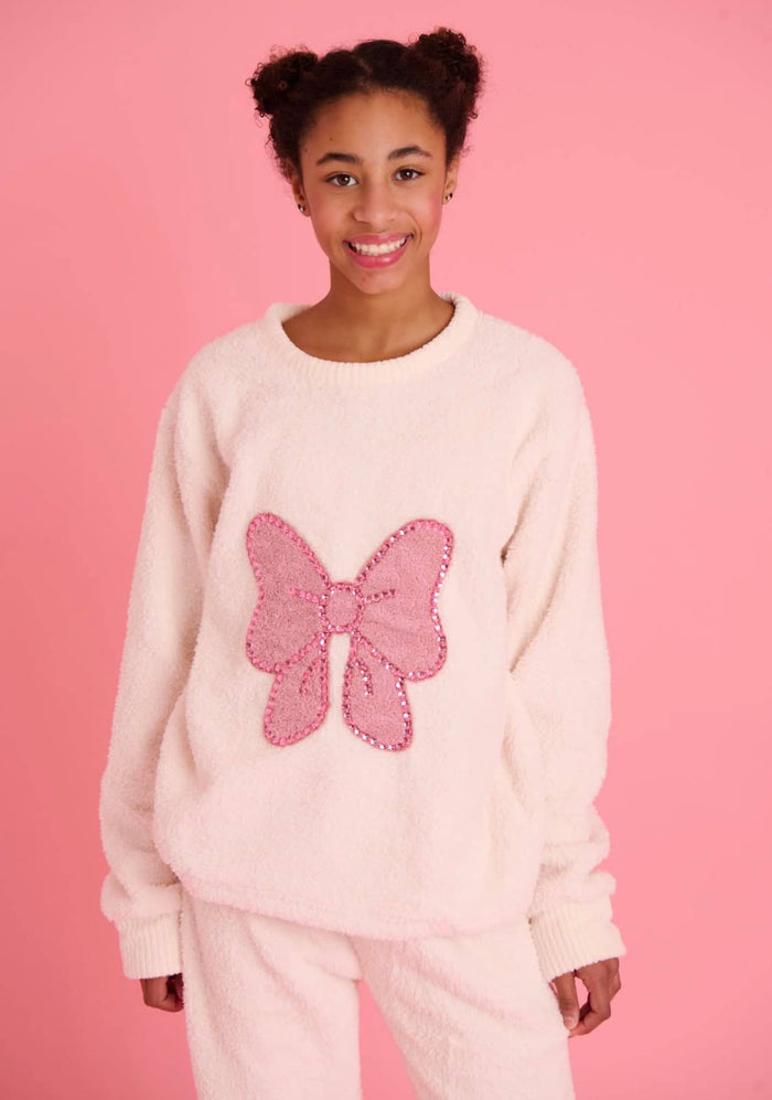 exclude-new-arriv Sets Big Bow Crystal Fuzzy Set – Teen/Women