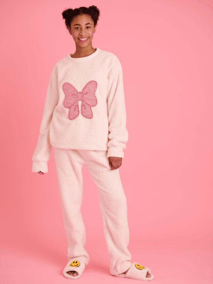 exclude-new-arriv Sets Big Bow Crystal Fuzzy Set – Teen/Women