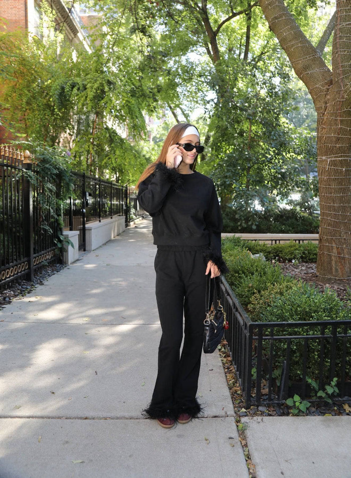 Lola + The Boys Sets Black Feather Athletic Set- Teen/Women