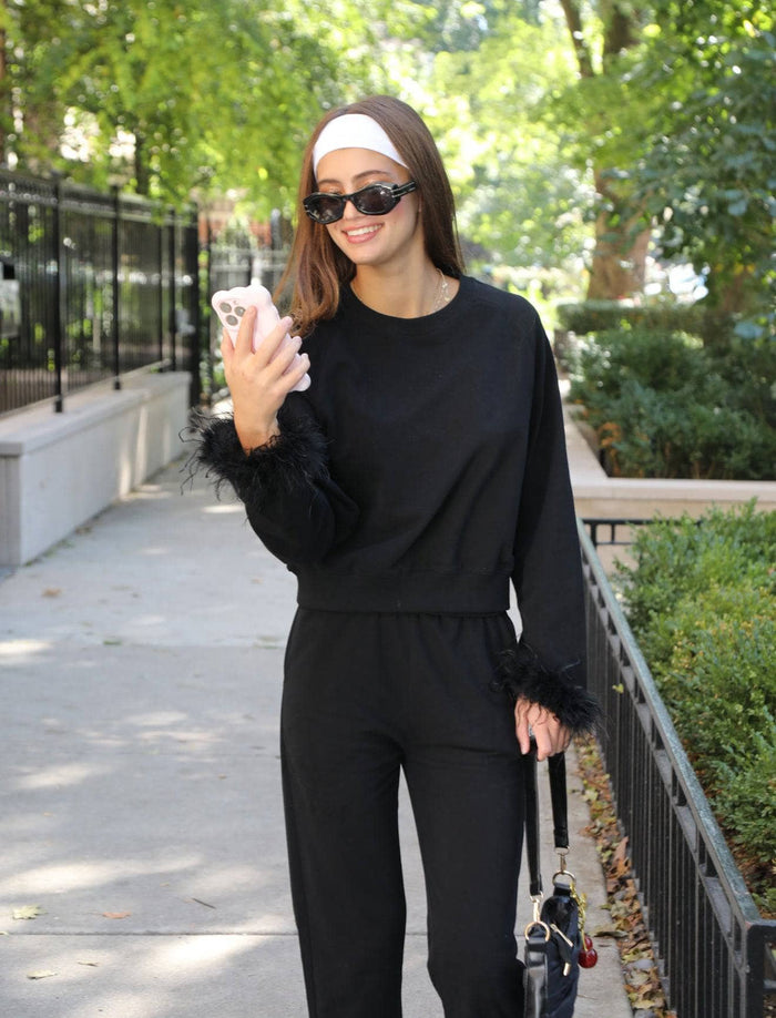 Lola + The Boys Sets Black Feather Athletic Set- Teen/Women