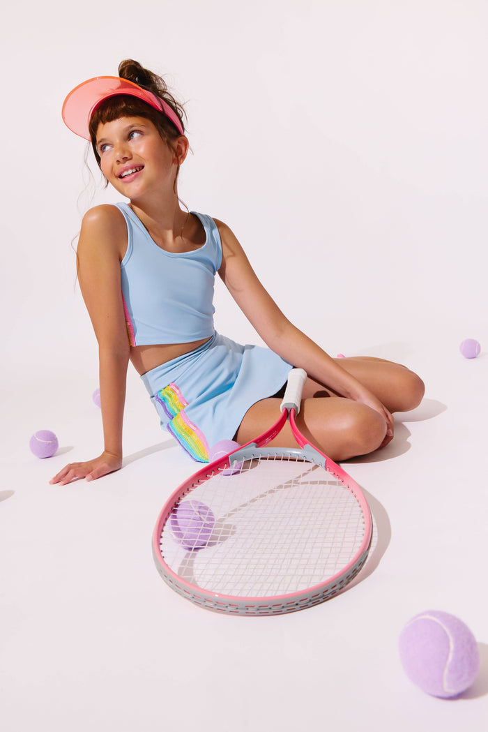 Lola + The Boys Sets Blue Rainbow Sherbet Sequin Tennis Set