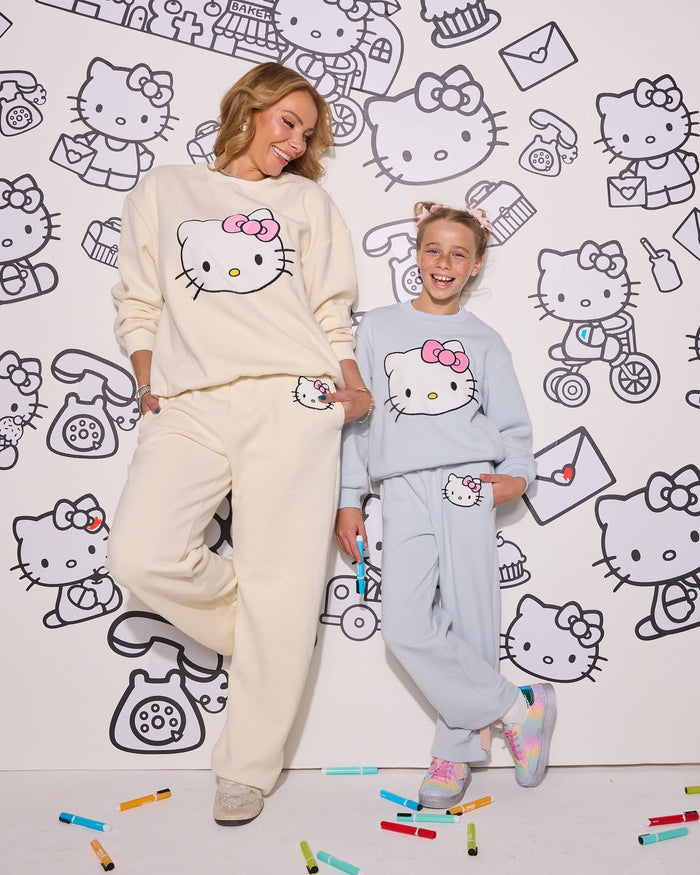 Lola + The Boys Sets Blue Super Soft Knit Hello Kitty Set