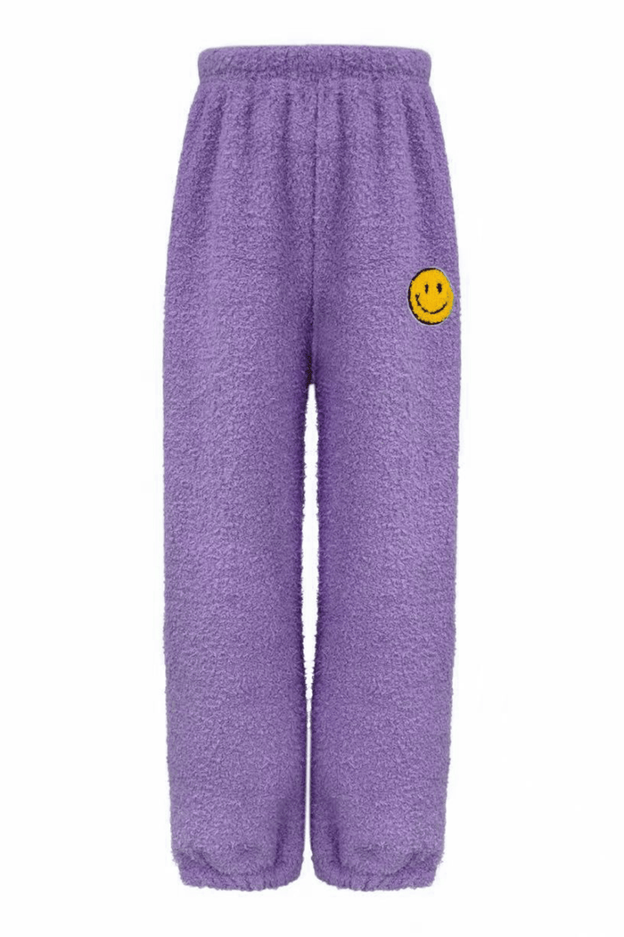 exclude-fall Sets Bright Smiley Fuzzy Set Lavender
