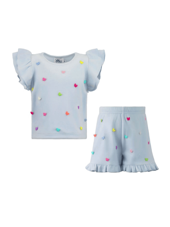 Lola + The Boys Sets Butterfly Charm Cutie Velour Set