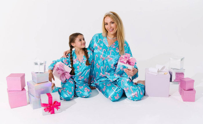 Lola + The Boys Sets Candy Cane Silky Set