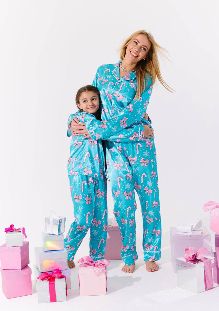 Lola + The Boys Sets Candy Cane Silky Set
