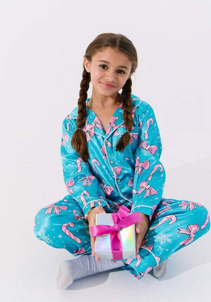 Lola + The Boys Sets Candy Cane Silky Set