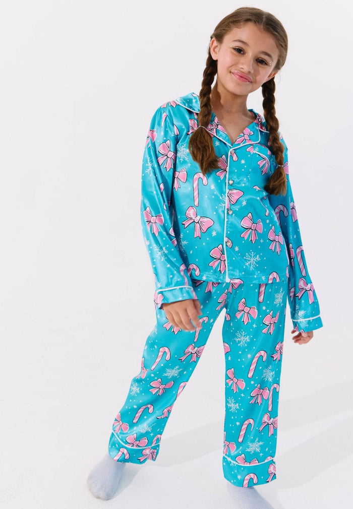 Lola + The Boys Sets Candy Cane Silky Set