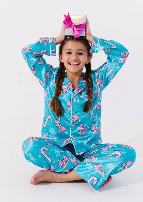 Lola + The Boys Sets Candy Cane Silky Set