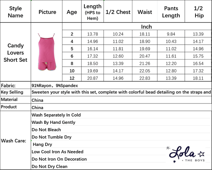 lola-new-arrival Sets Candy Lovers Short Set