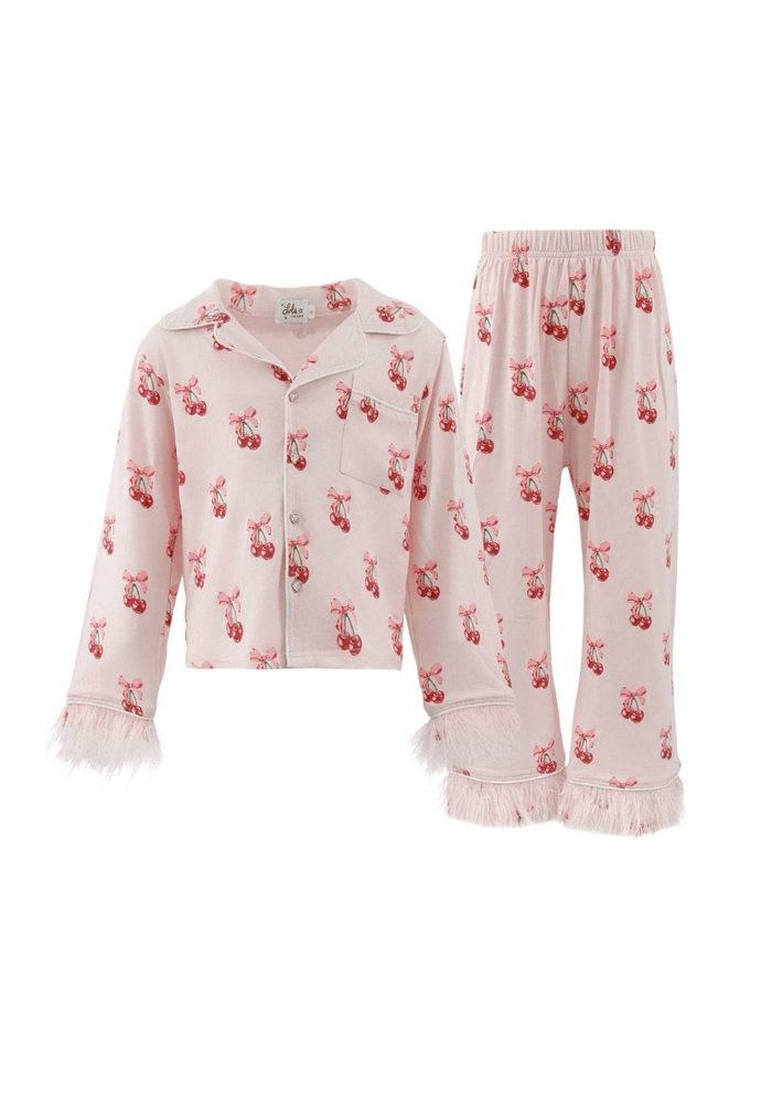 Lola + The Boys Sets Cherry Bows Soft Feather Set