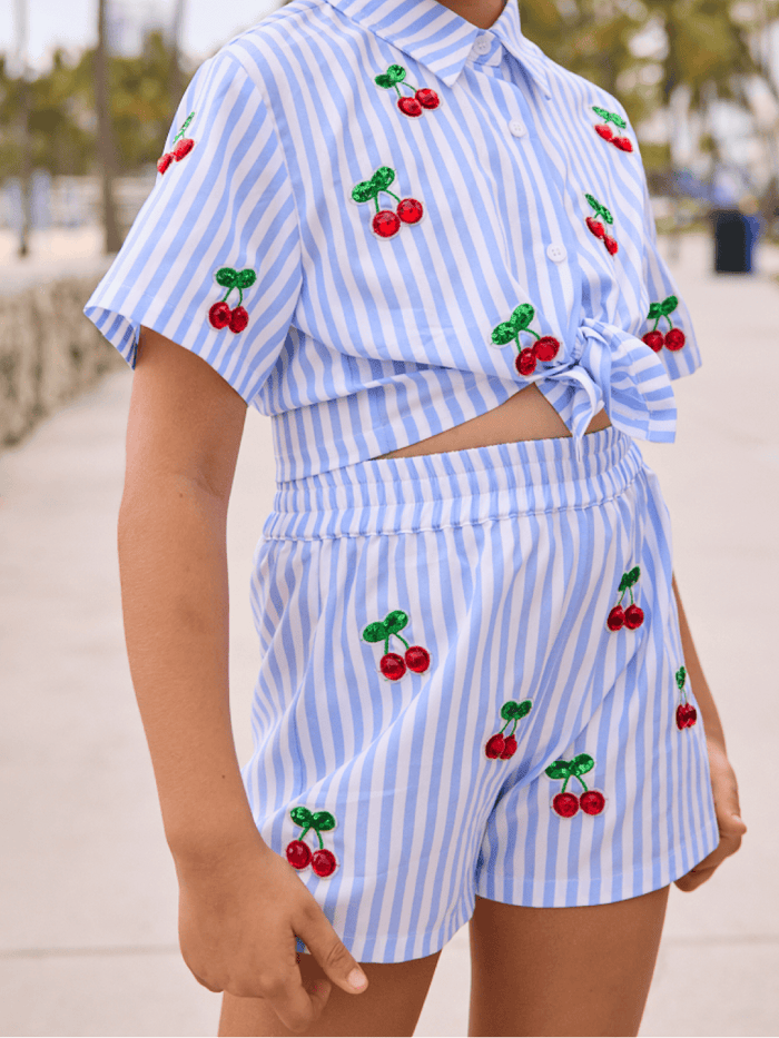 Lola + The Boys Sets Cherry Pop Stripe Set