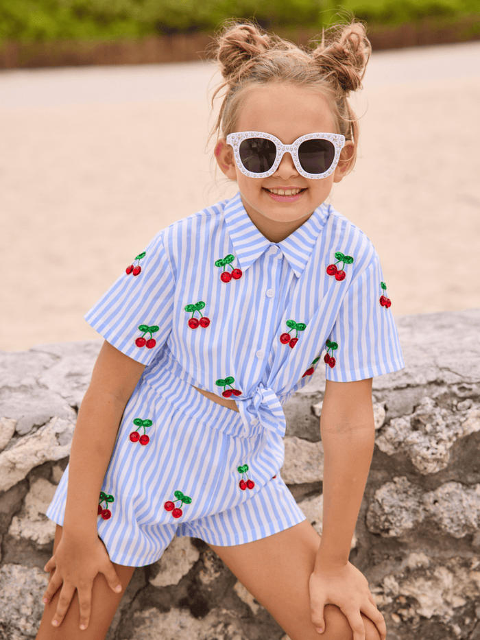 Lola + The Boys Sets Cherry Pop Stripe Set