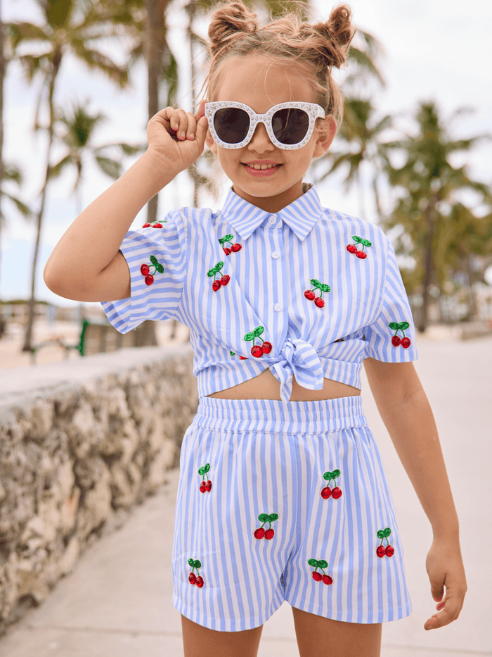 Lola + The Boys Sets Cherry Pop Stripe Set