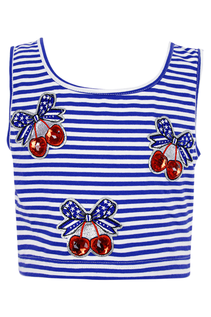 Lola + The Boys Sets Cherry Stripe Skirt Set