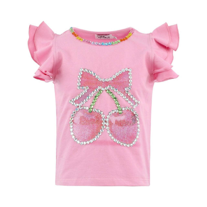 Lola + The Boys Sets Crystal Cherry Ruffle Short Set