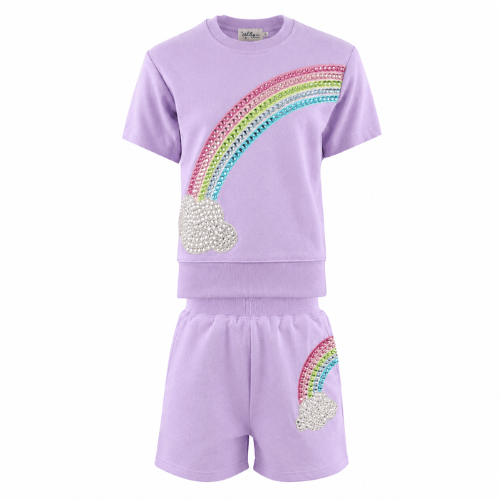 Lola + The Boys Sets Crystal Rainbow Sky Short Set