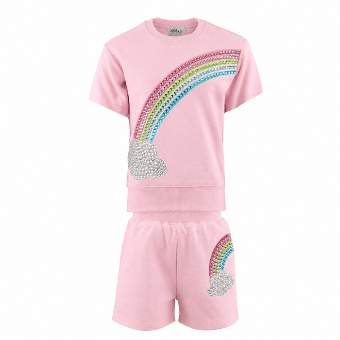 Lola + The Boys Sets Crystal Rainbow Sky Short Set