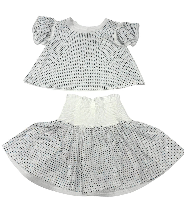 lola-new-arrival Sets Crystal Ruffle Short Set